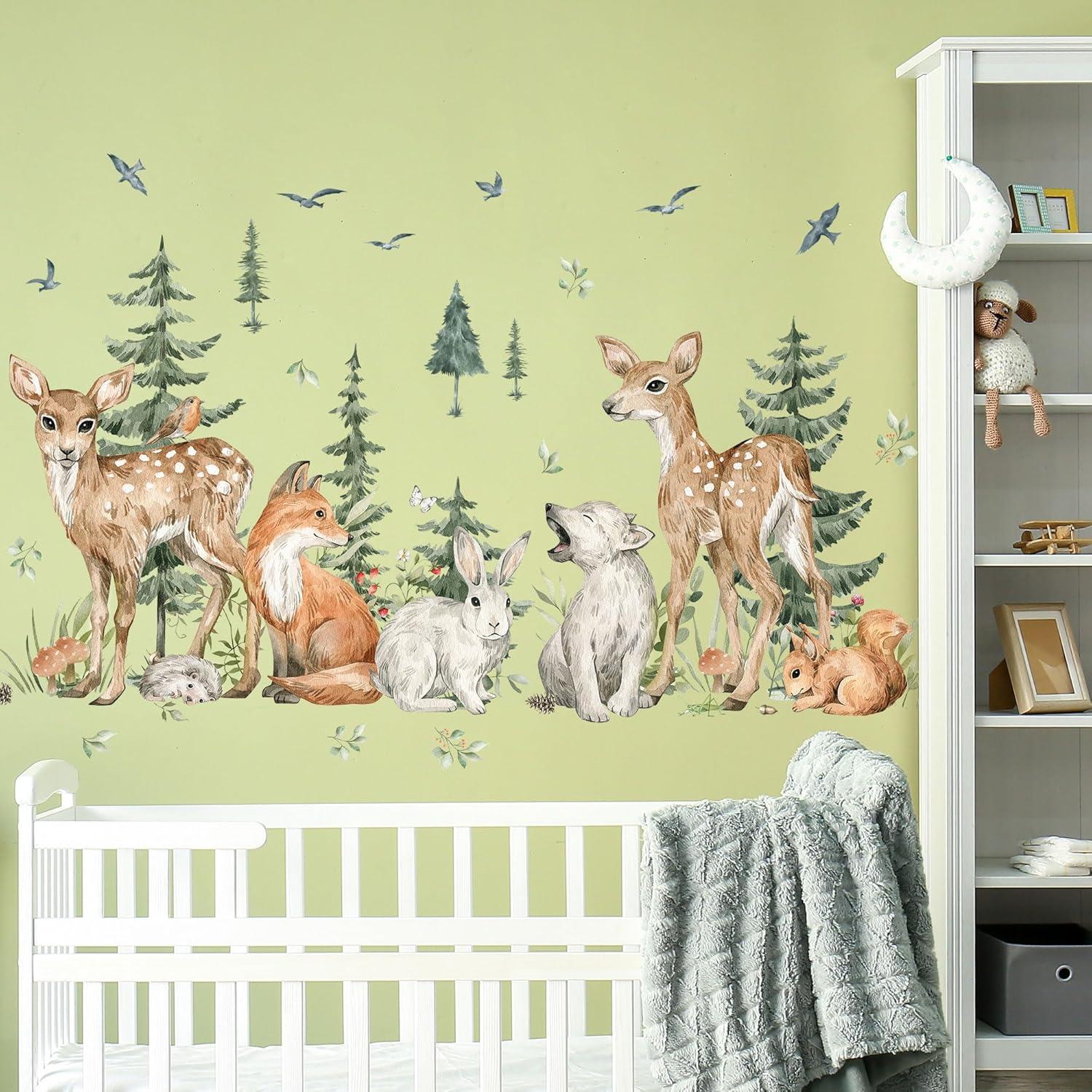 Vinilos de Pared Animales del Bosque AM AMAONM 4 Hojas 30x91 cm