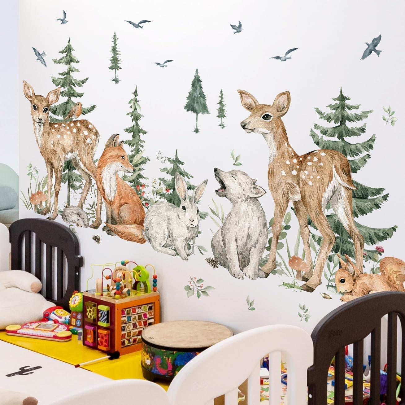 Vinilos de Pared Animales del Bosque AM AMAONM 4 Hojas 30x91 cm