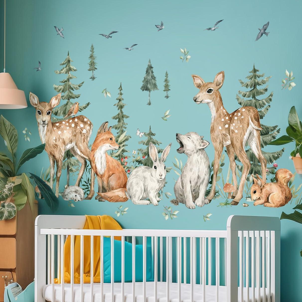 Vinilos de Pared Animales del Bosque AM AMAONM 4 Hojas 30x91 cm