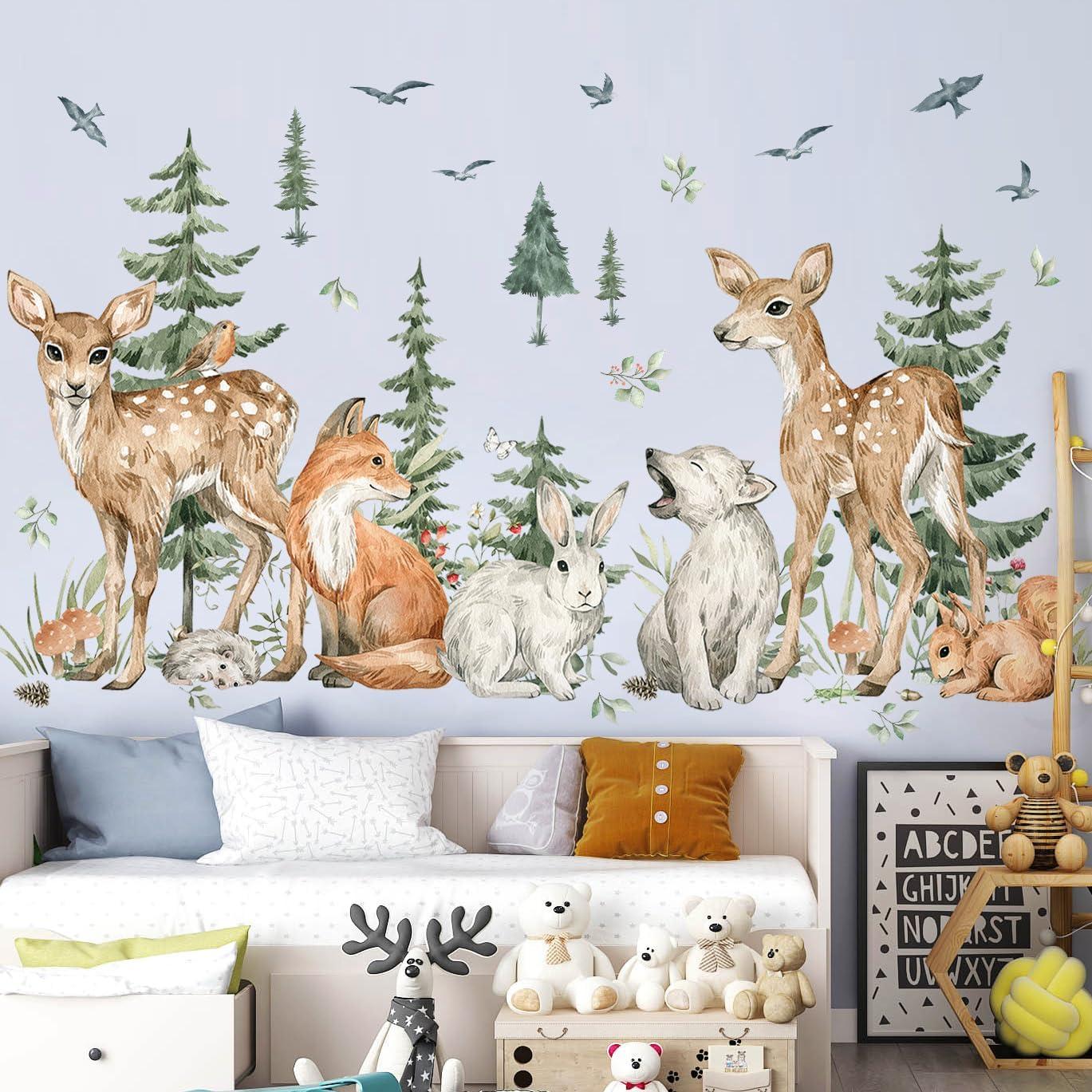 Vinilos de Pared Animales del Bosque AM AMAONM 4 Hojas 30x91 cm