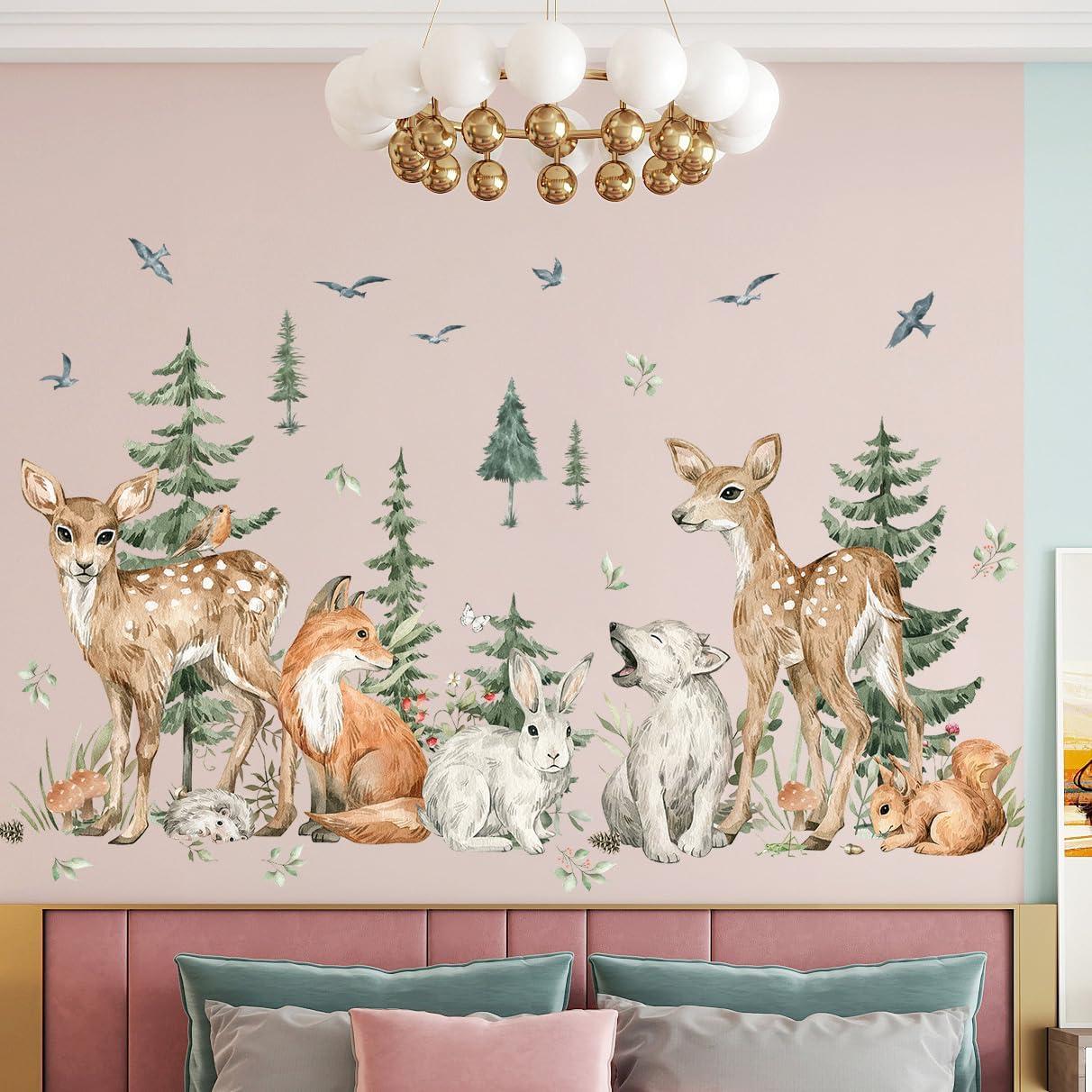 Vinilos de Pared Animales del Bosque AM AMAONM 4 Hojas 30x91 cm