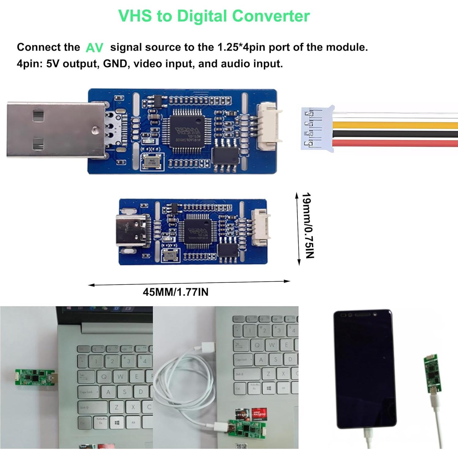 Convertidor de VHS a Digital GRACETOP 1080P USB-A