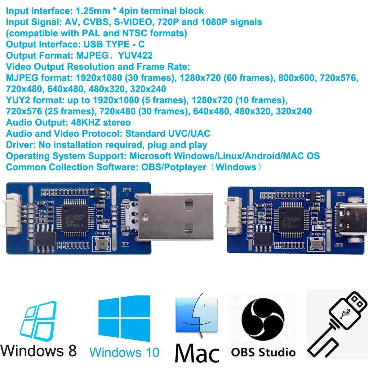 Convertidor de VHS a Digital GRACETOP 1080P USB-A