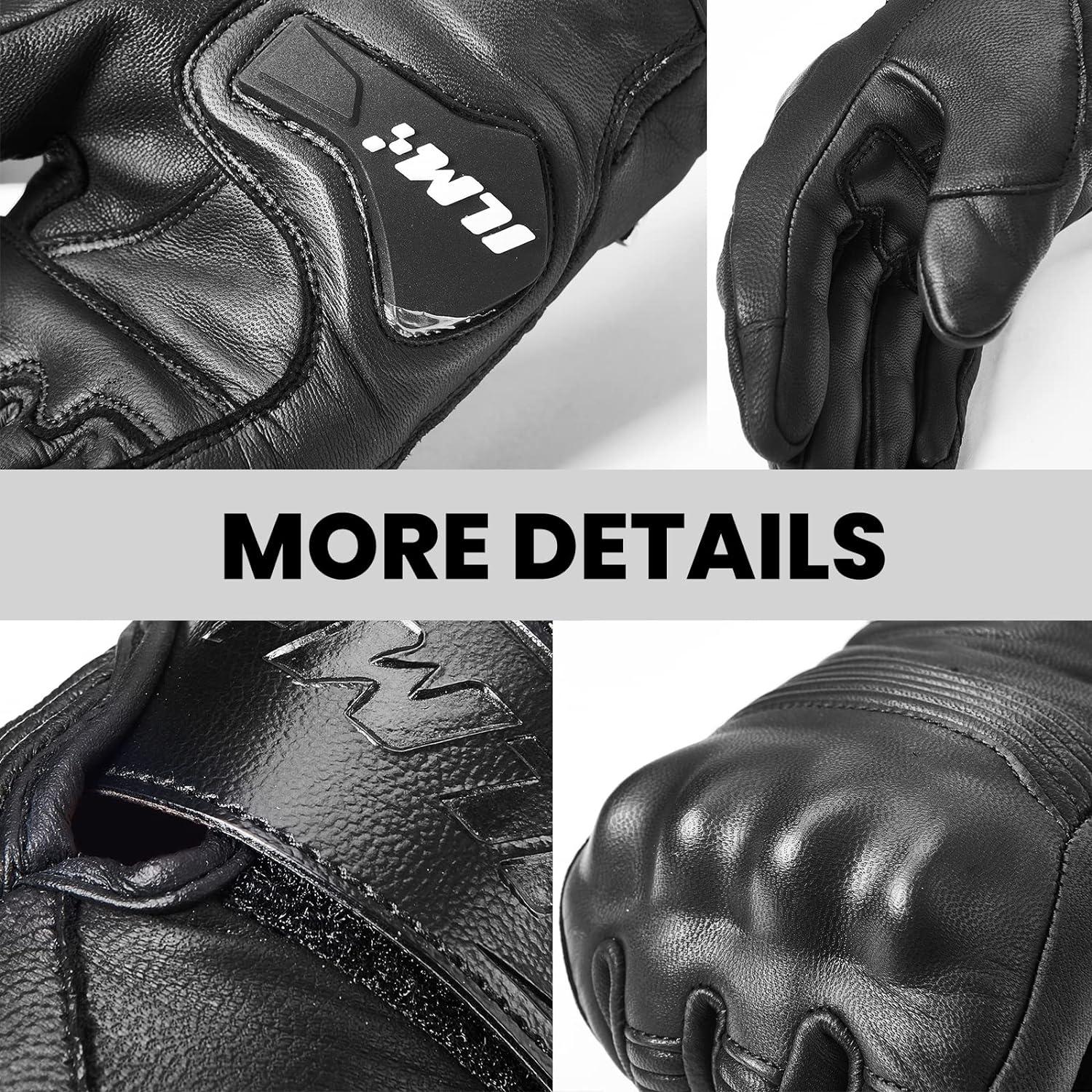 Guantes de Motocicleta ILM DN01 Medianos Negro Táctiles