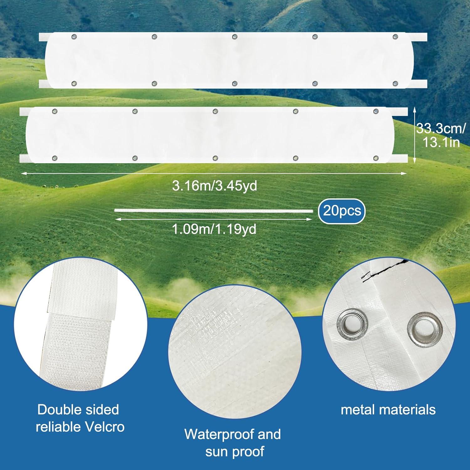 Canalón de Lluvia para Carpa Hlimior 2 Pcs 320x33 cm Blanco