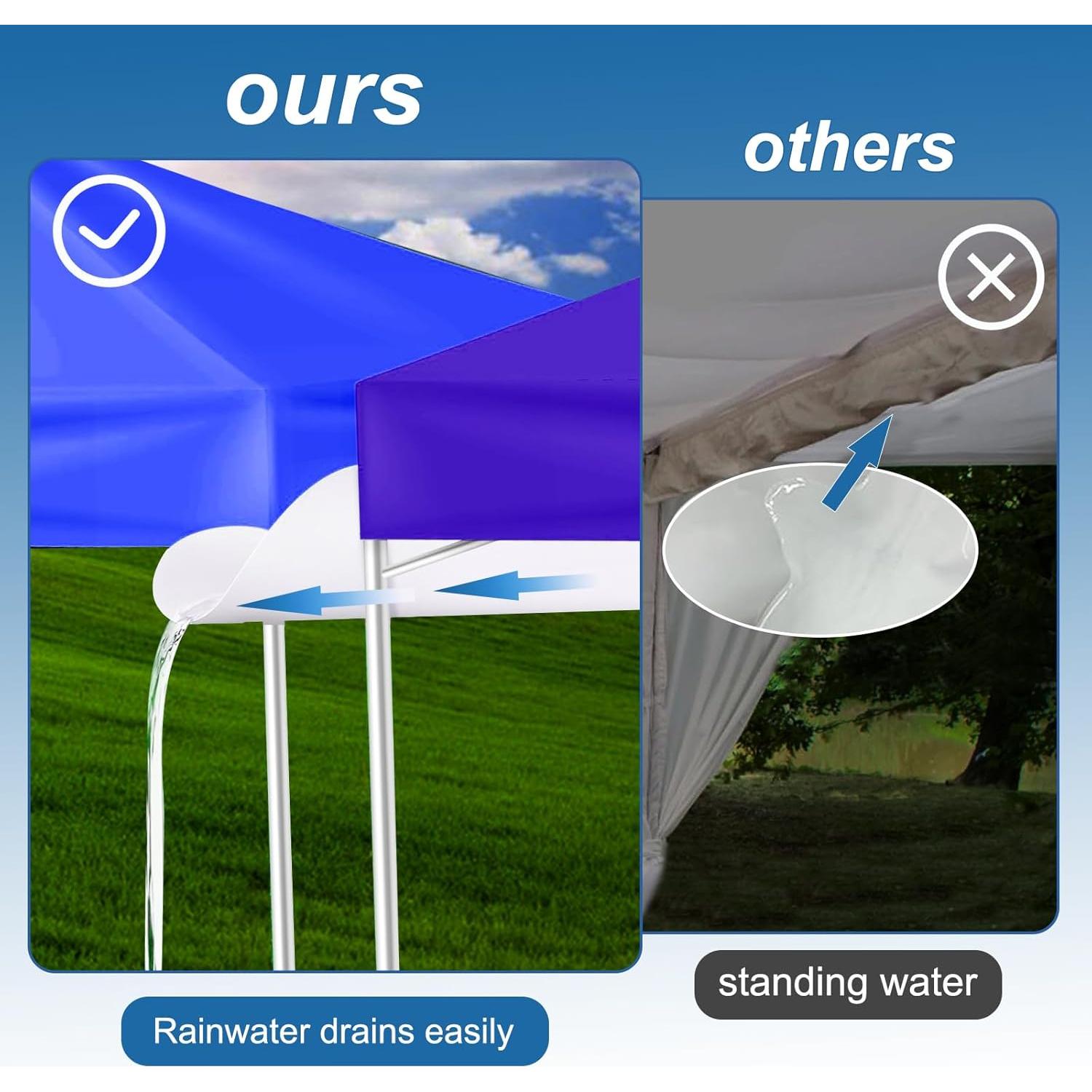 Canalón de Lluvia para Carpa Hlimior 2 Pcs 320x33 cm Blanco