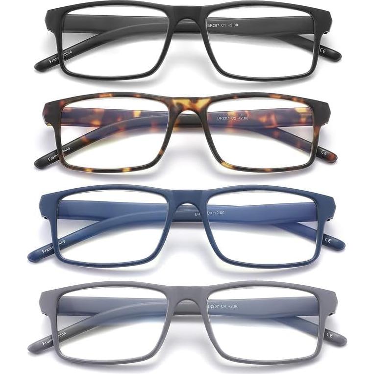 Paquete de 4 Gafas Anti Luz Azul JAWSOCK Unisex HD