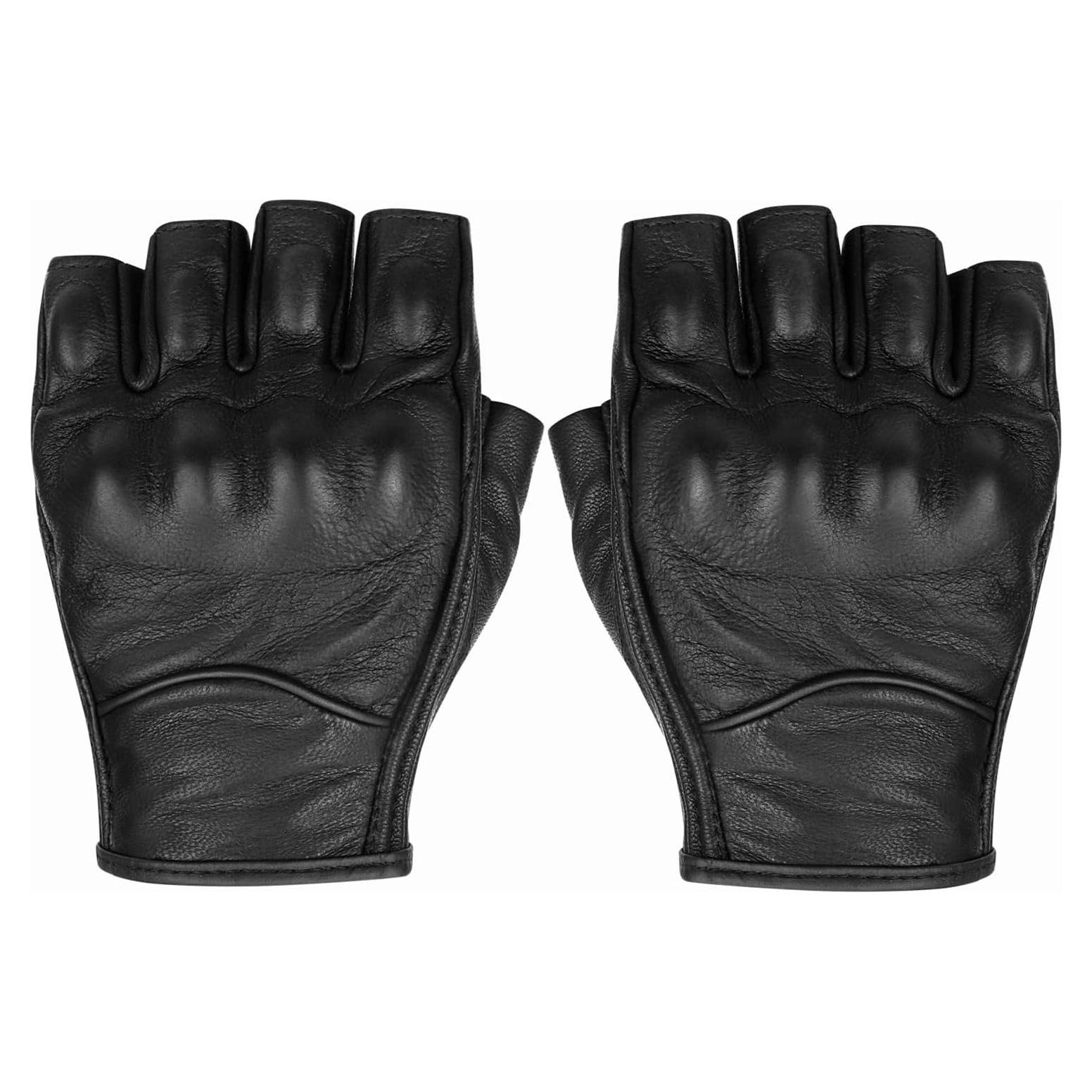 Guantes de Motocicleta Sibewora GL1 de Cuero Negro