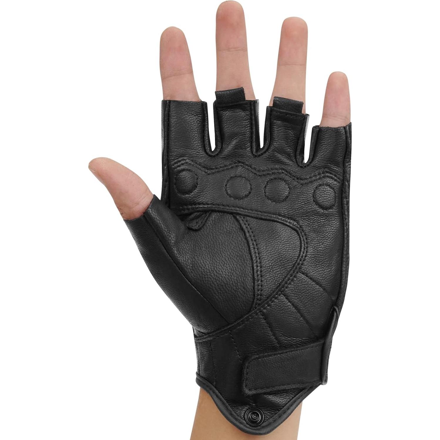Guantes de Motocicleta Sibewora GL1 de Cuero Negro