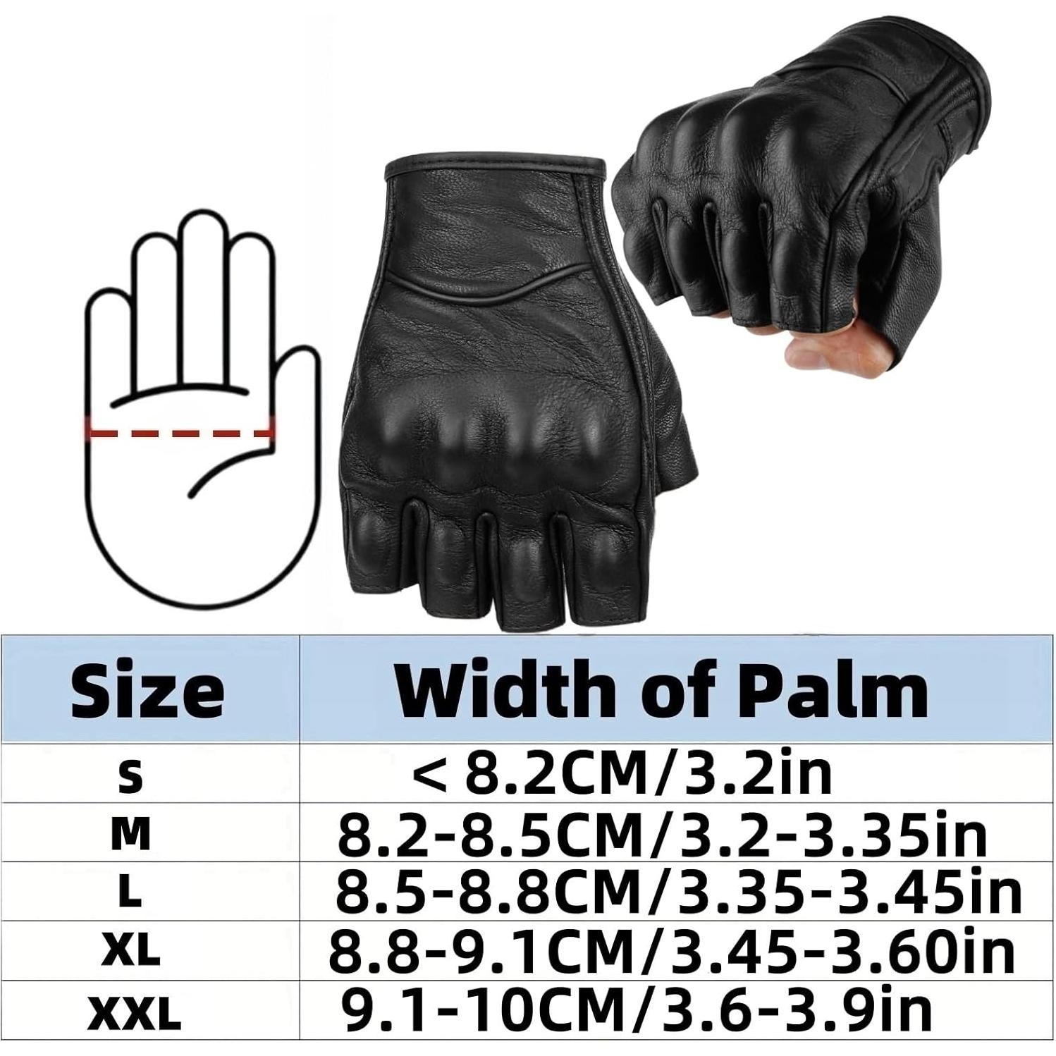 Guantes de Motocicleta Sibewora GL1 de Cuero Negro