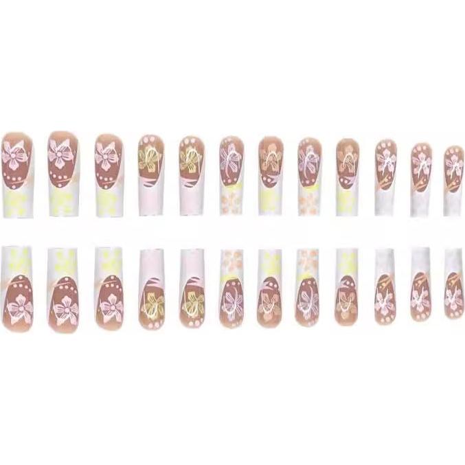 Kit de Uñas Postizas Largas Cuadradas CEWEWP - 48 Piezas