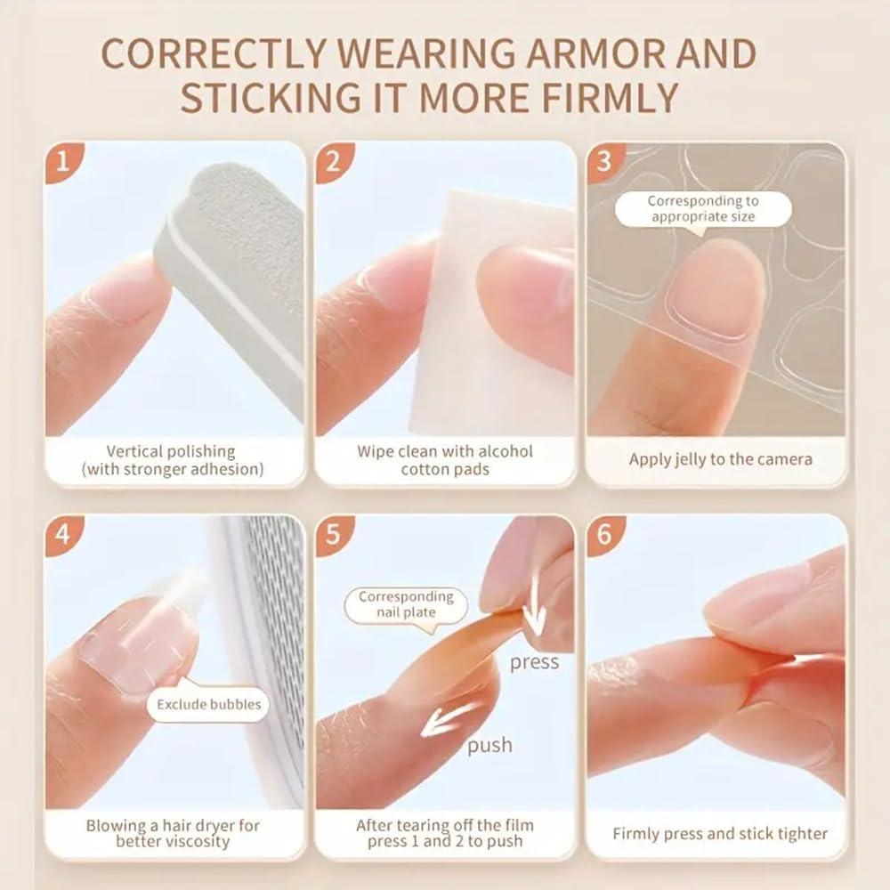 Kit de Uñas Postizas Largas Cuadradas CEWEWP - 48 Piezas