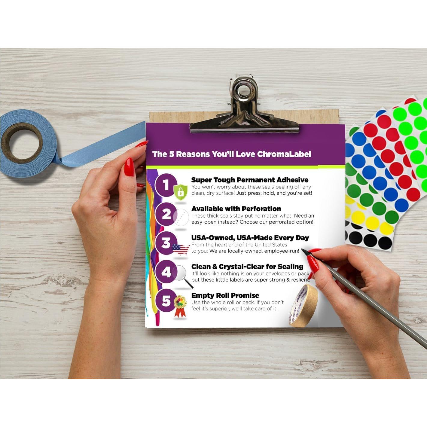 Etiquetas Transparentes ChromaLabel 1" - 500 Piezas para Sellar