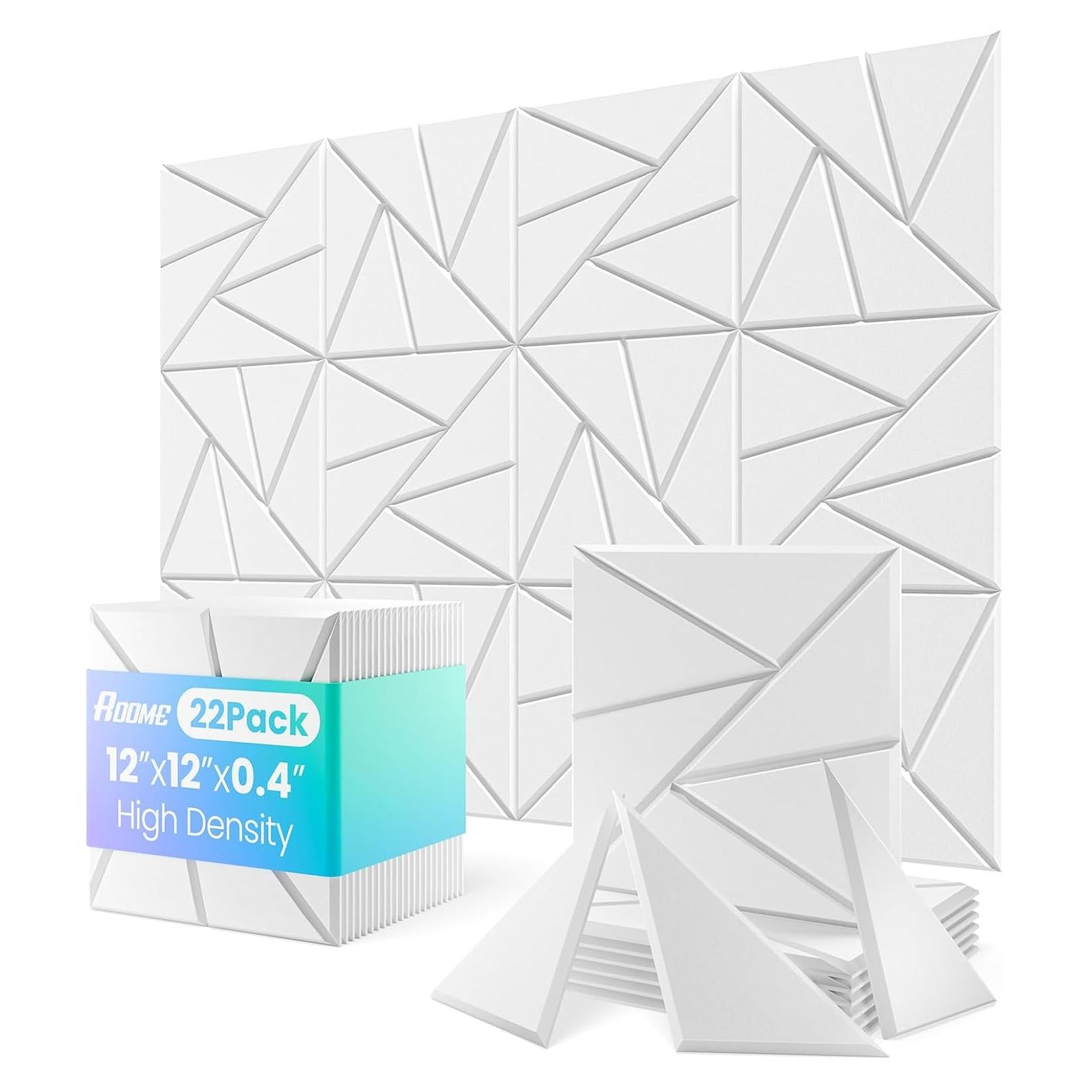 Paquete de 22 Paneles Acústicos 30.48x30.48cm Blanco