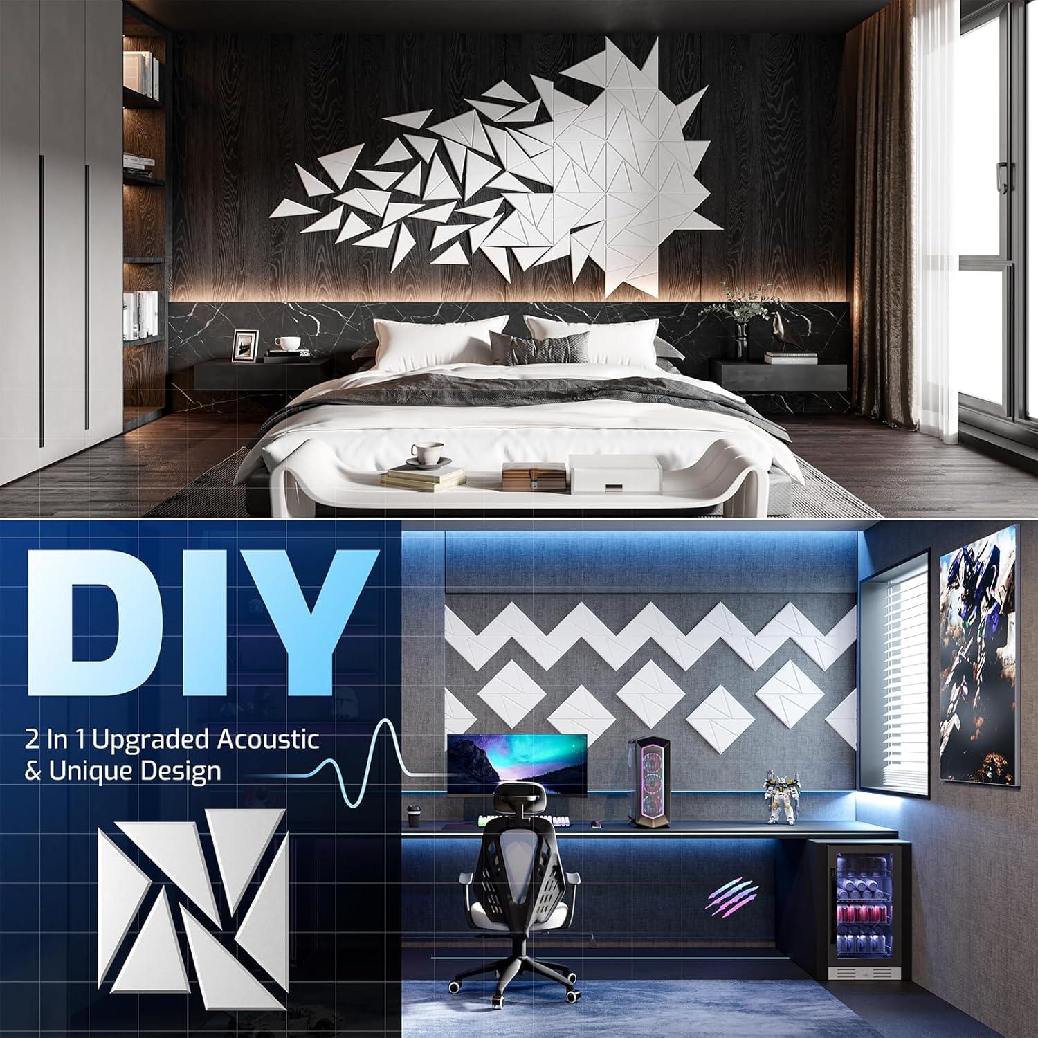 Paquete de 22 Paneles Acústicos 30.48x30.48cm Blanco