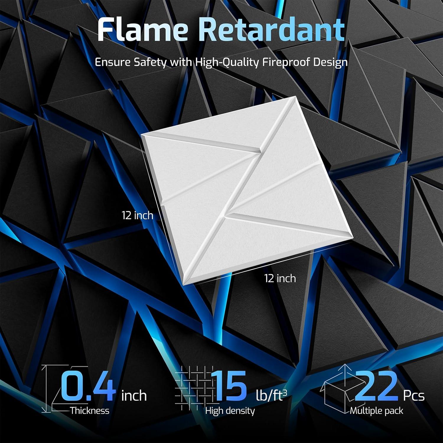 Paquete de 22 Paneles Acústicos 30.48x30.48cm Blanco