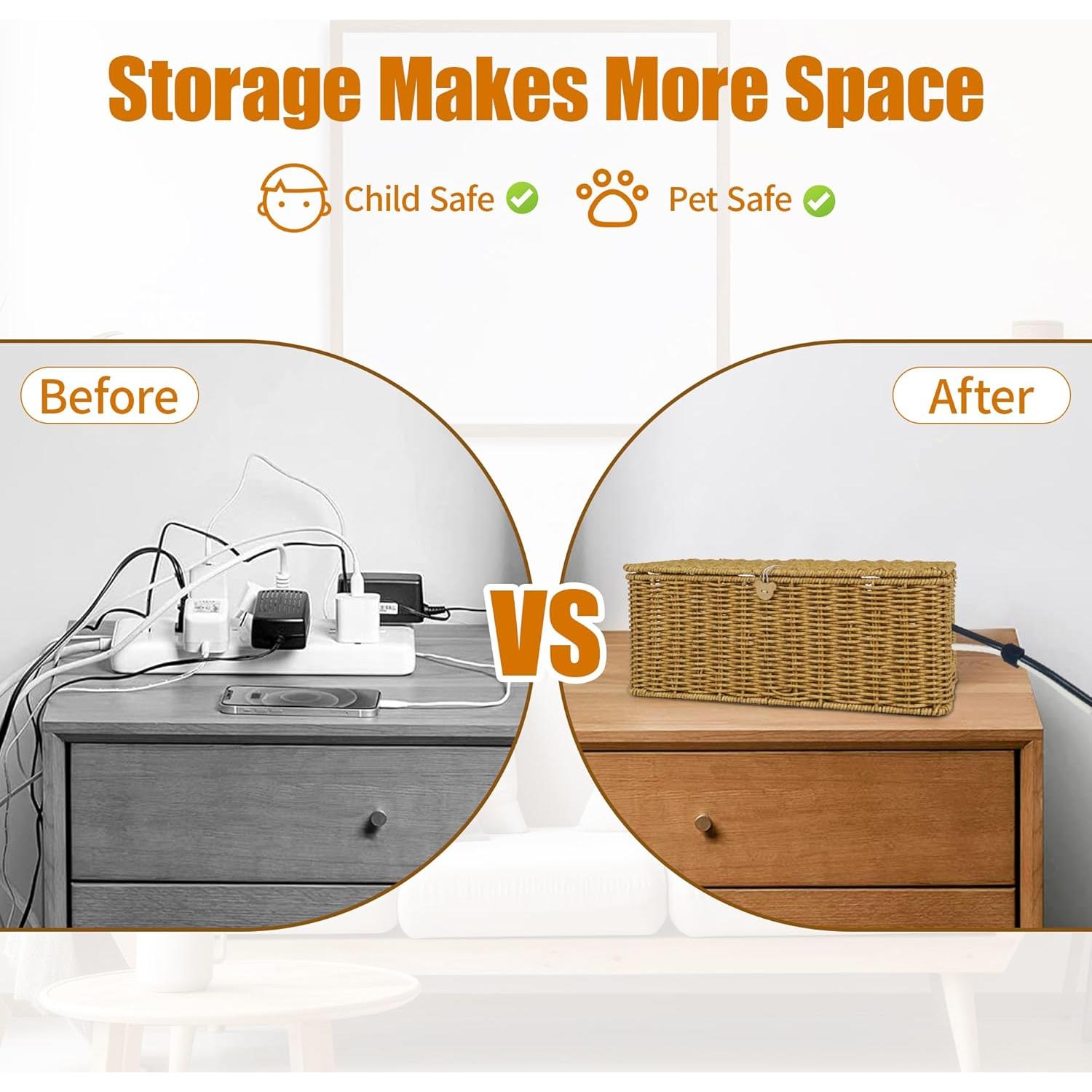 Caja de Gestión de Cables Gvztxoe 2 Pcs Mediana y Grande