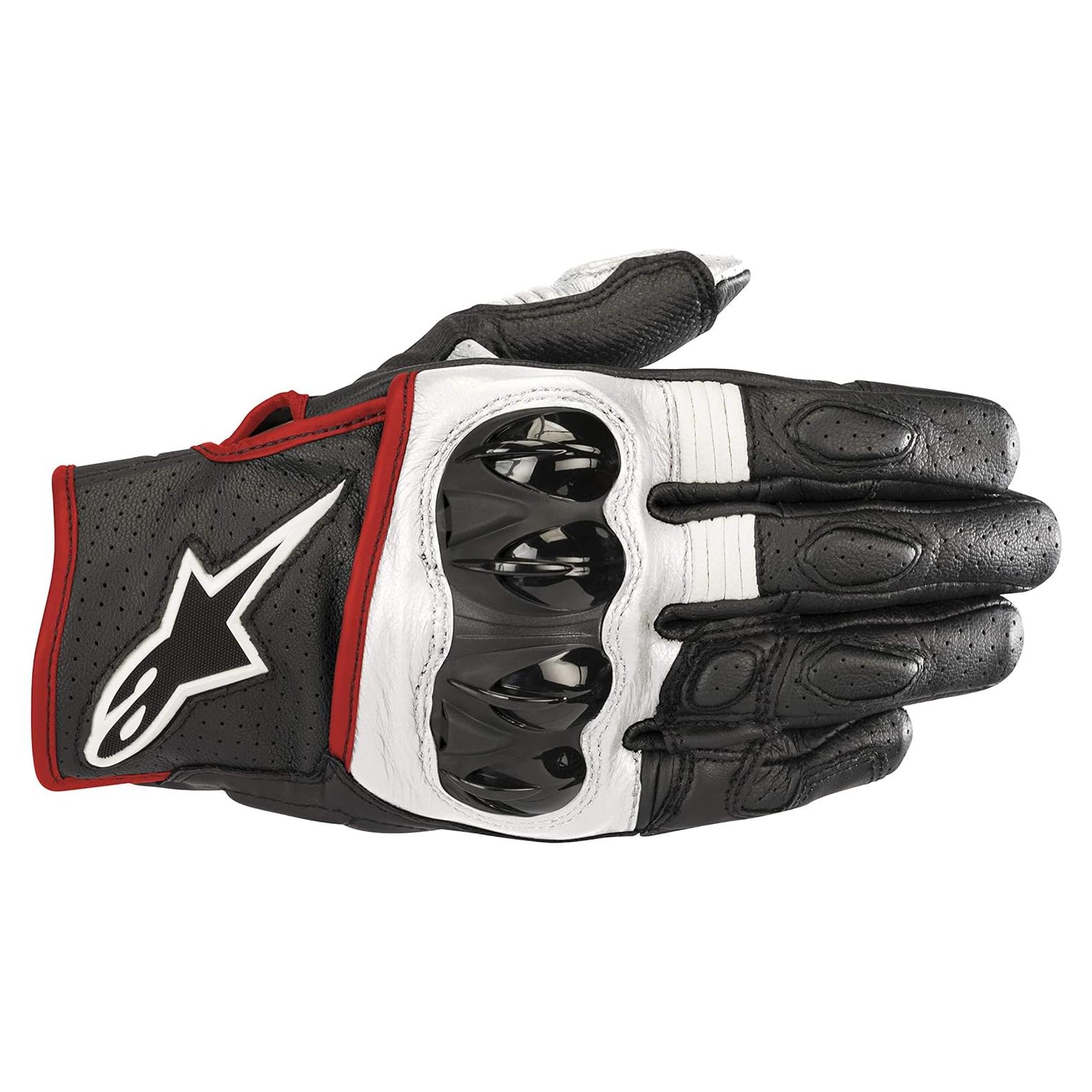 Guantes de Cuero Alpinestars Celer V2 Negro/Rojo Fluorescente S