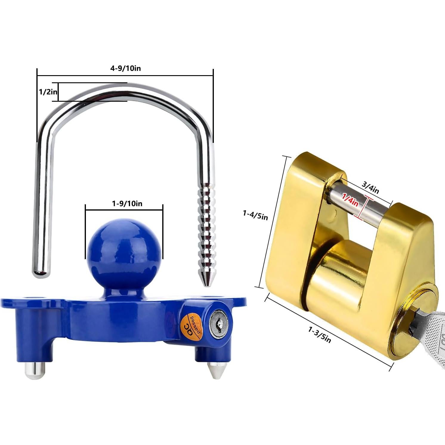 Juego de Cerraduras para Remolque Funmit Azul con 2 Llaves