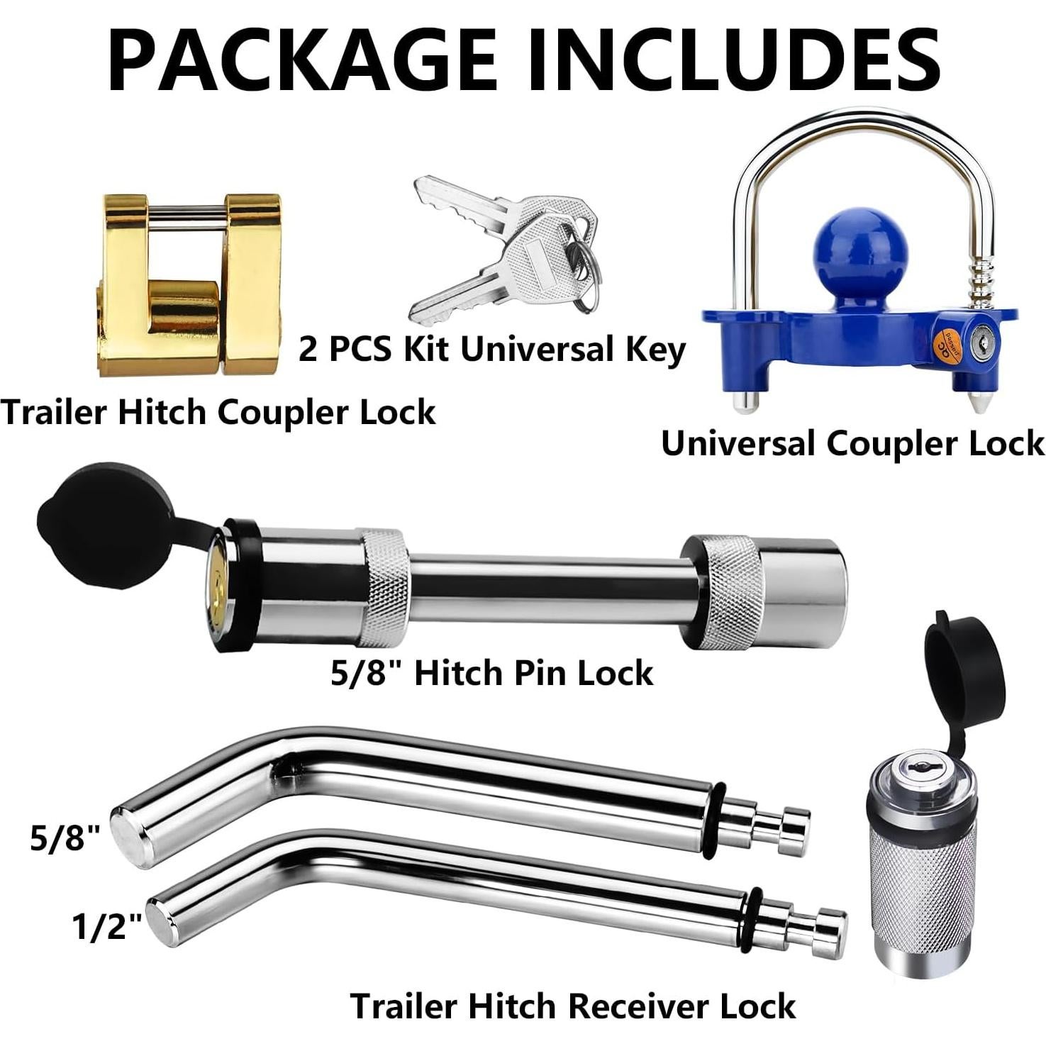 Juego de Cerraduras para Remolque Funmit Azul con 2 Llaves