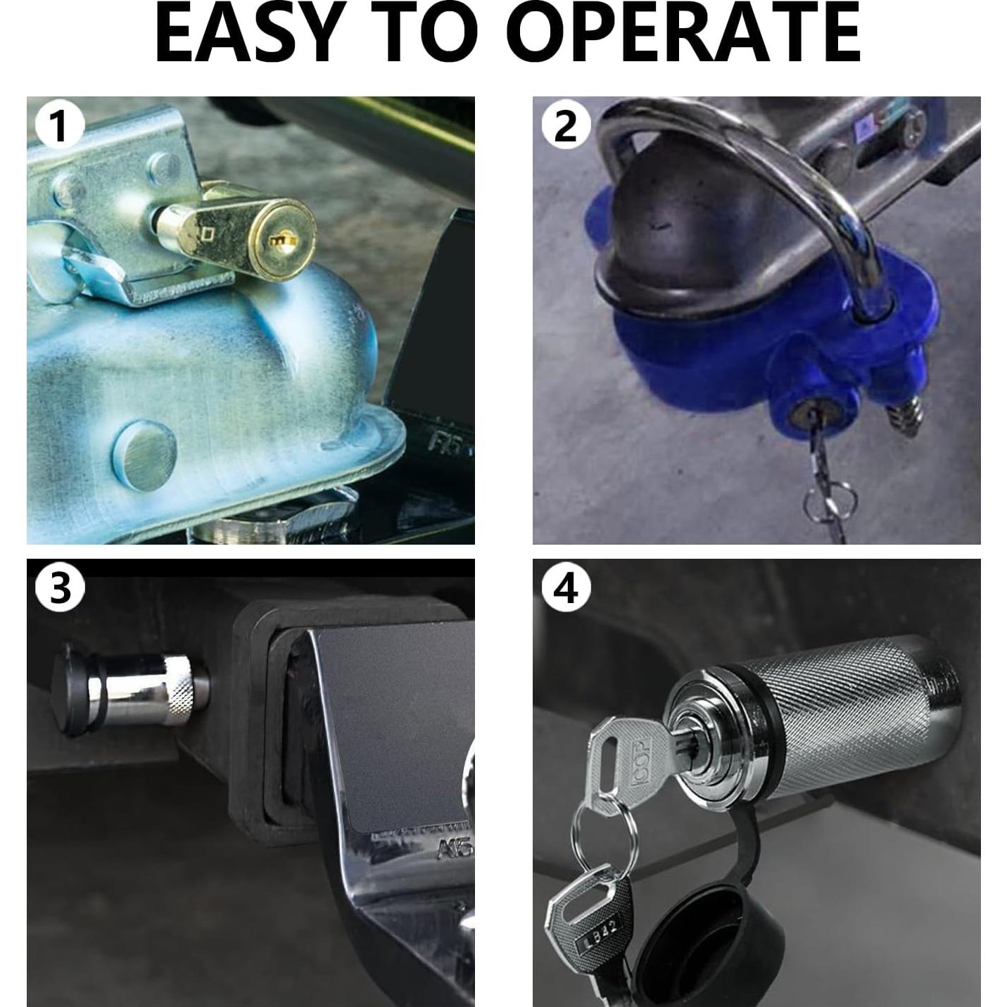 Juego de Cerraduras para Remolque Funmit Azul con 2 Llaves