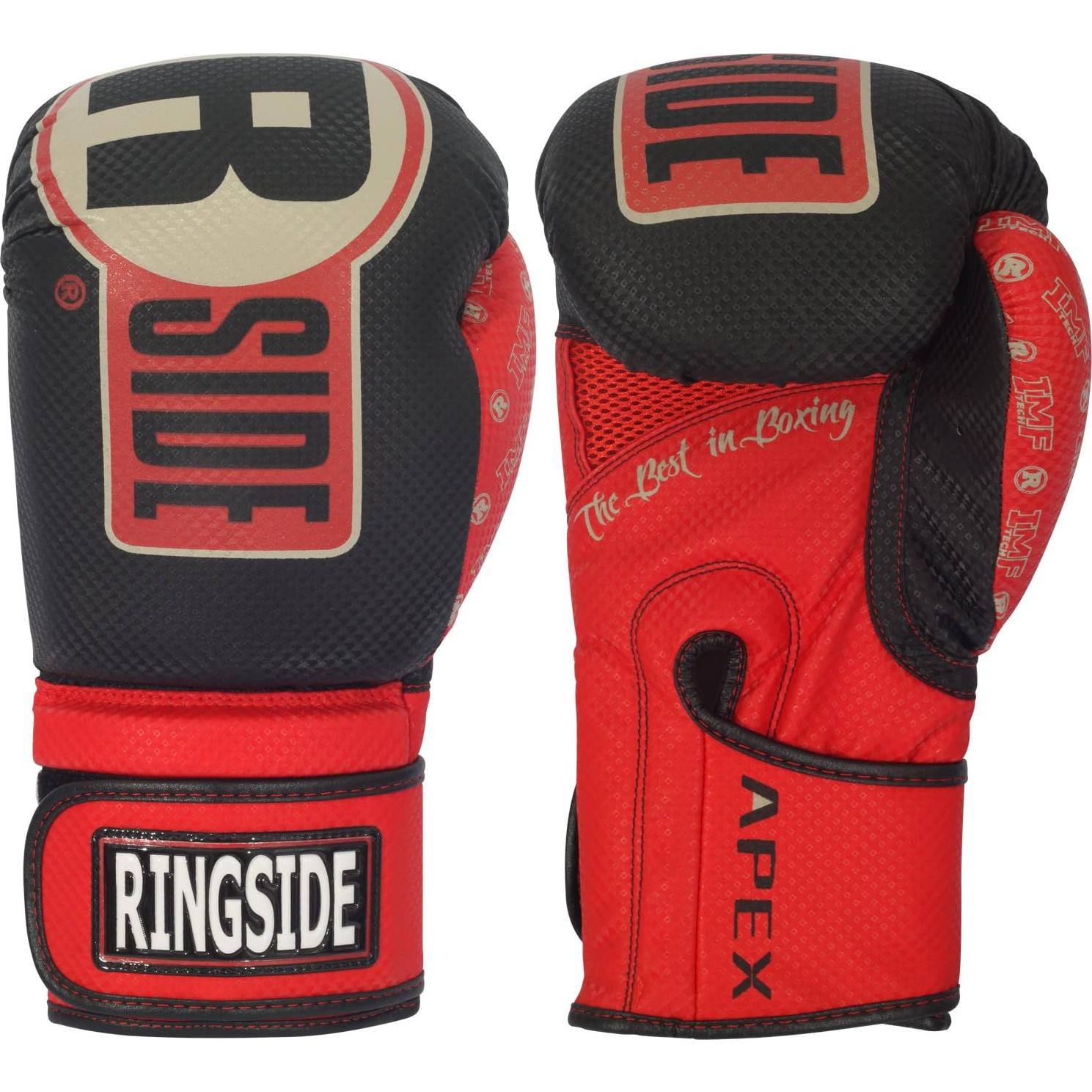 Guantes de Boxeo Ringside Apex S/M Vinilo Negro/Rojo
