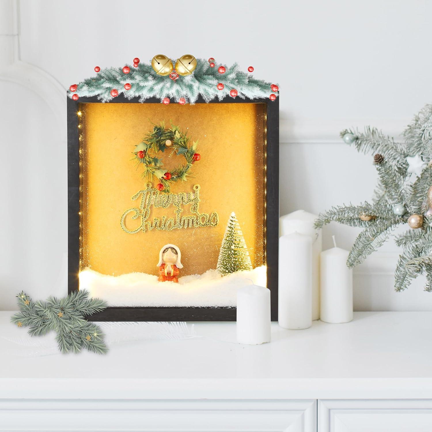 Caja de Sombra Negra GiveU 30x27.9 cm para Tapones y Fotos