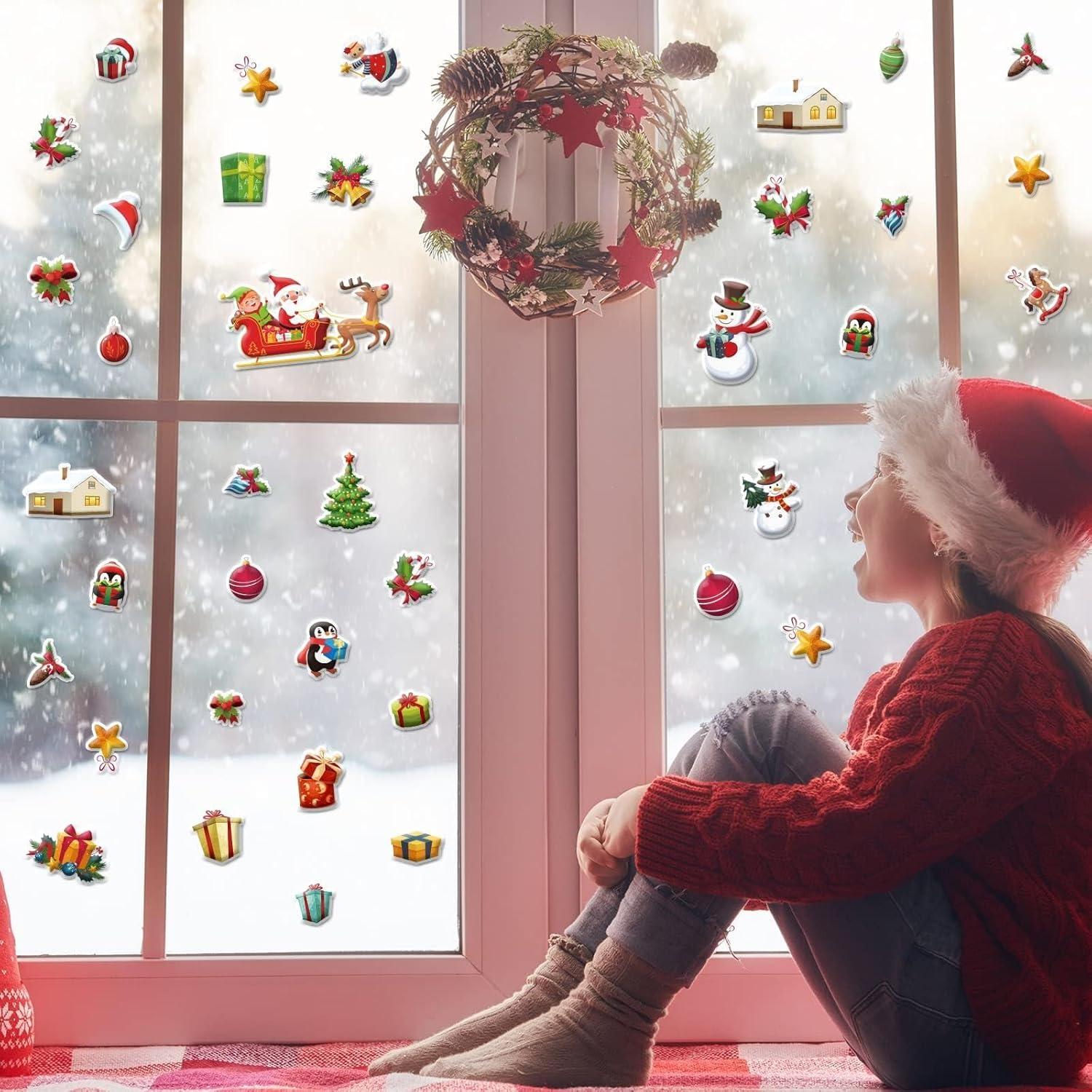 200 Stickers Esponjosos 3D Navidad Ojustbeok para Niños