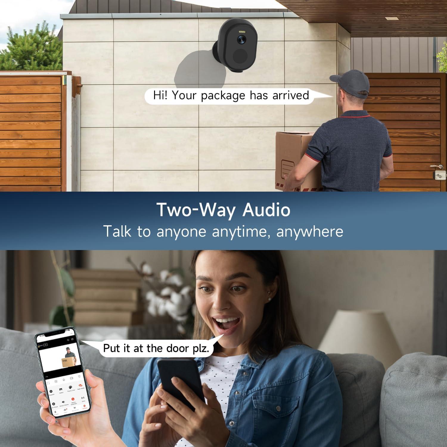 Cámara de Seguridad Inalámbrica ELECCTV 2K QHD con Visión Nocturna