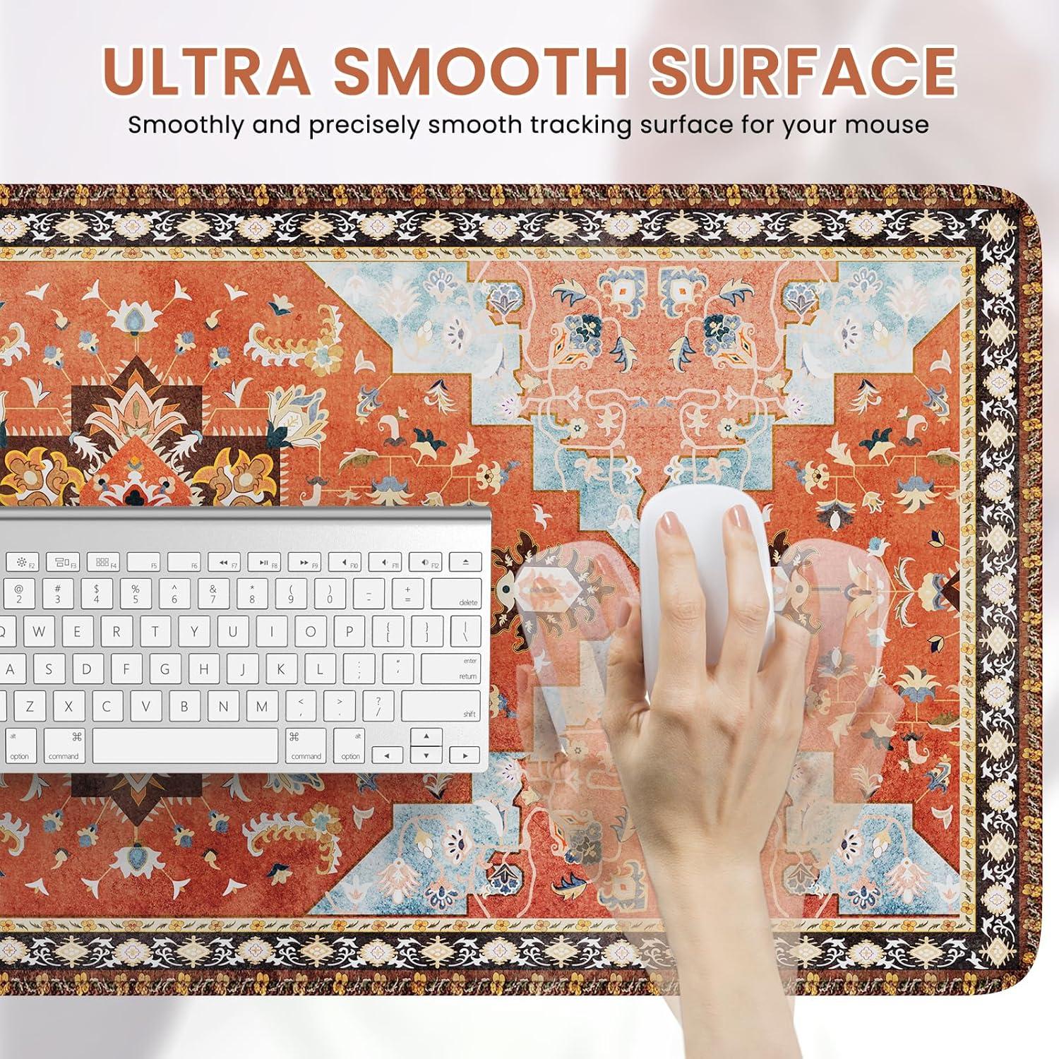 Alfombrilla de Ratón iLeadon XXL Naranja 90x40cm Bordes Cosidos