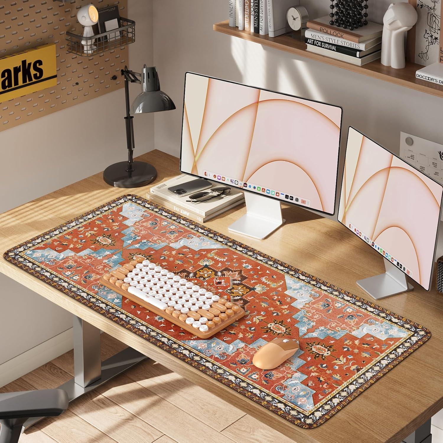 Alfombrilla de Ratón iLeadon XXL Naranja 90x40cm Bordes Cosidos