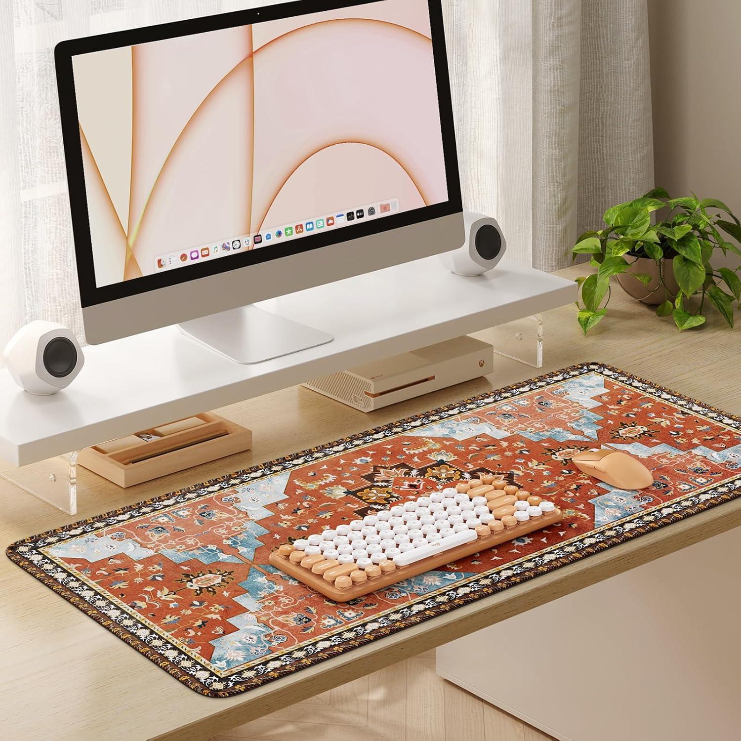 Alfombrilla de Ratón iLeadon XXL Naranja 90x40cm Bordes Cosidos