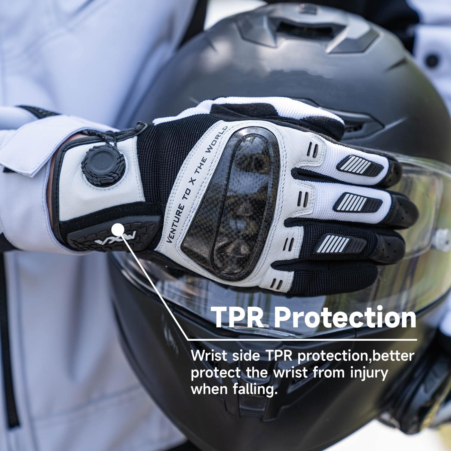 Guantes de Motocicleta VXW VMG331 Unisex Negro y Blanco