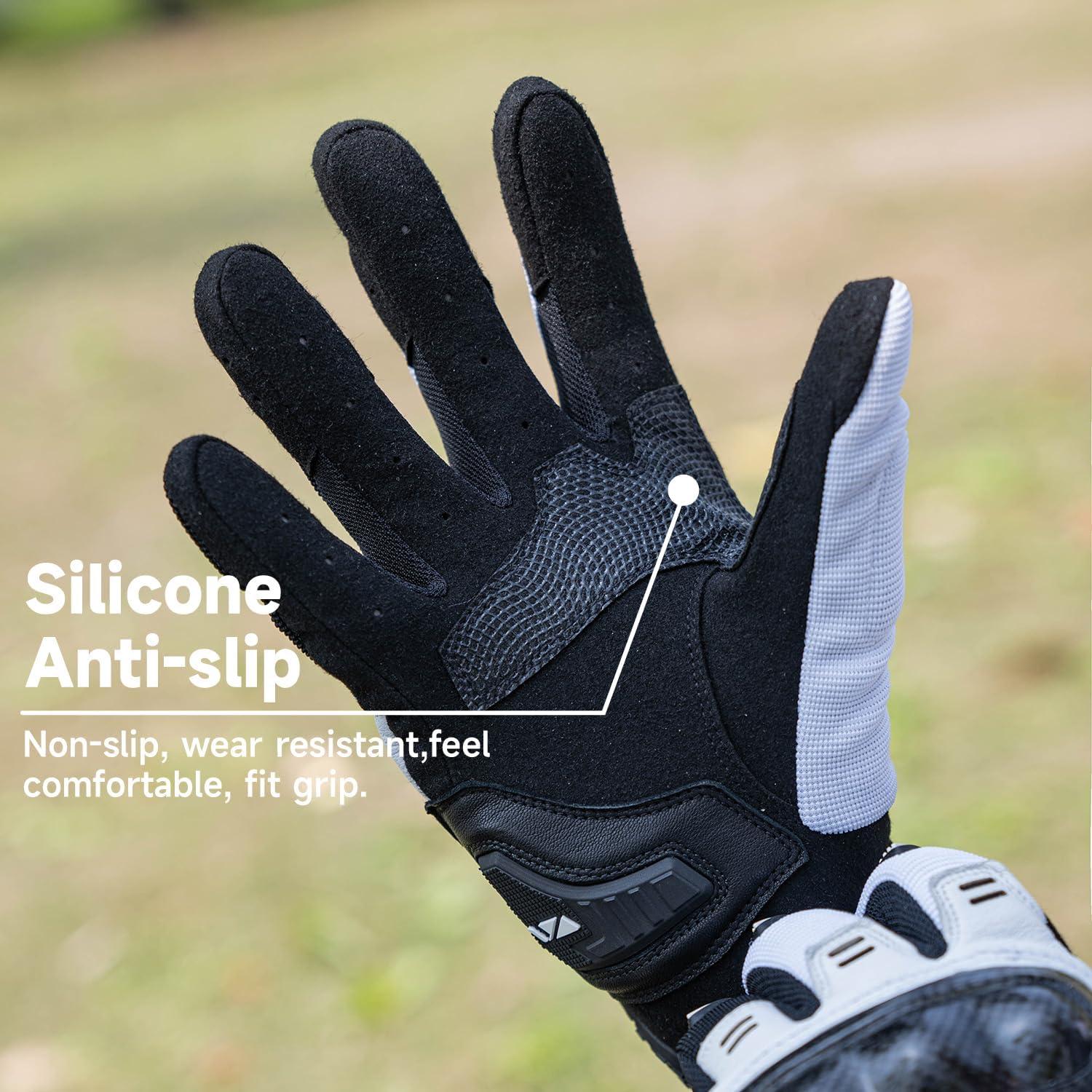 Guantes de Motocicleta VXW VMG331 Unisex Negro y Blanco