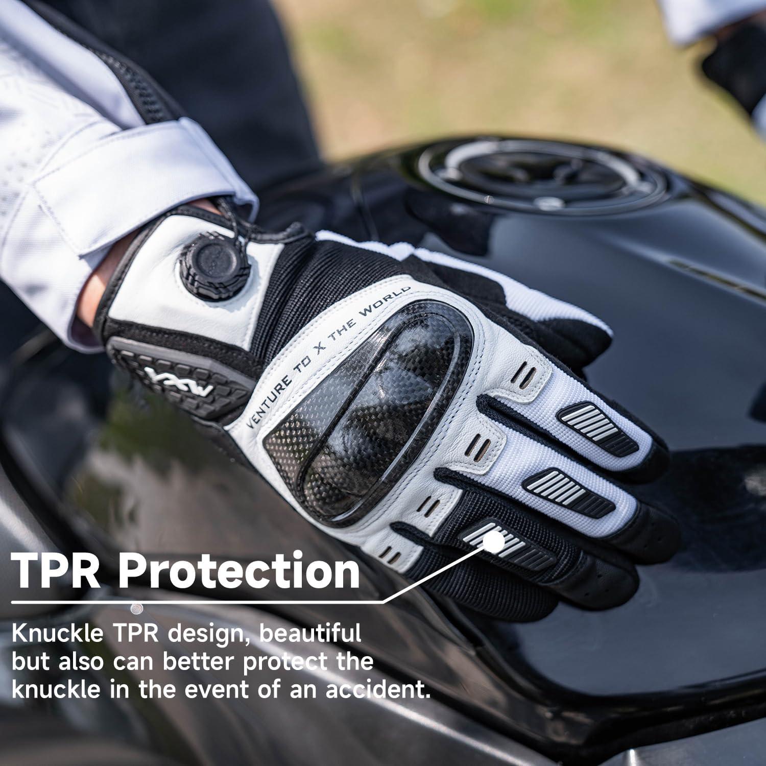 Guantes de Motocicleta VXW VMG331 Unisex Negro y Blanco