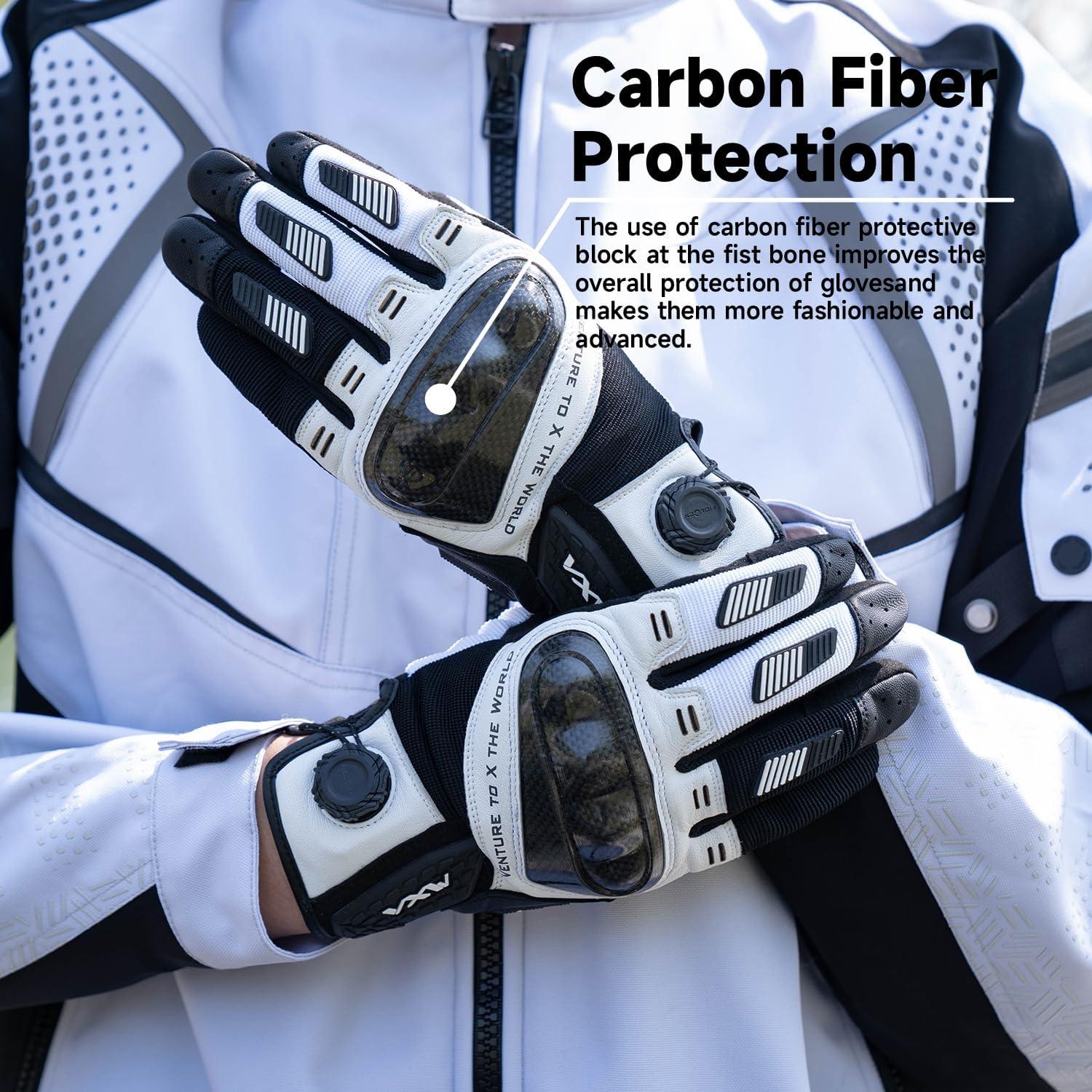 Guantes de Motocicleta VXW VMG331 Unisex Negro y Blanco