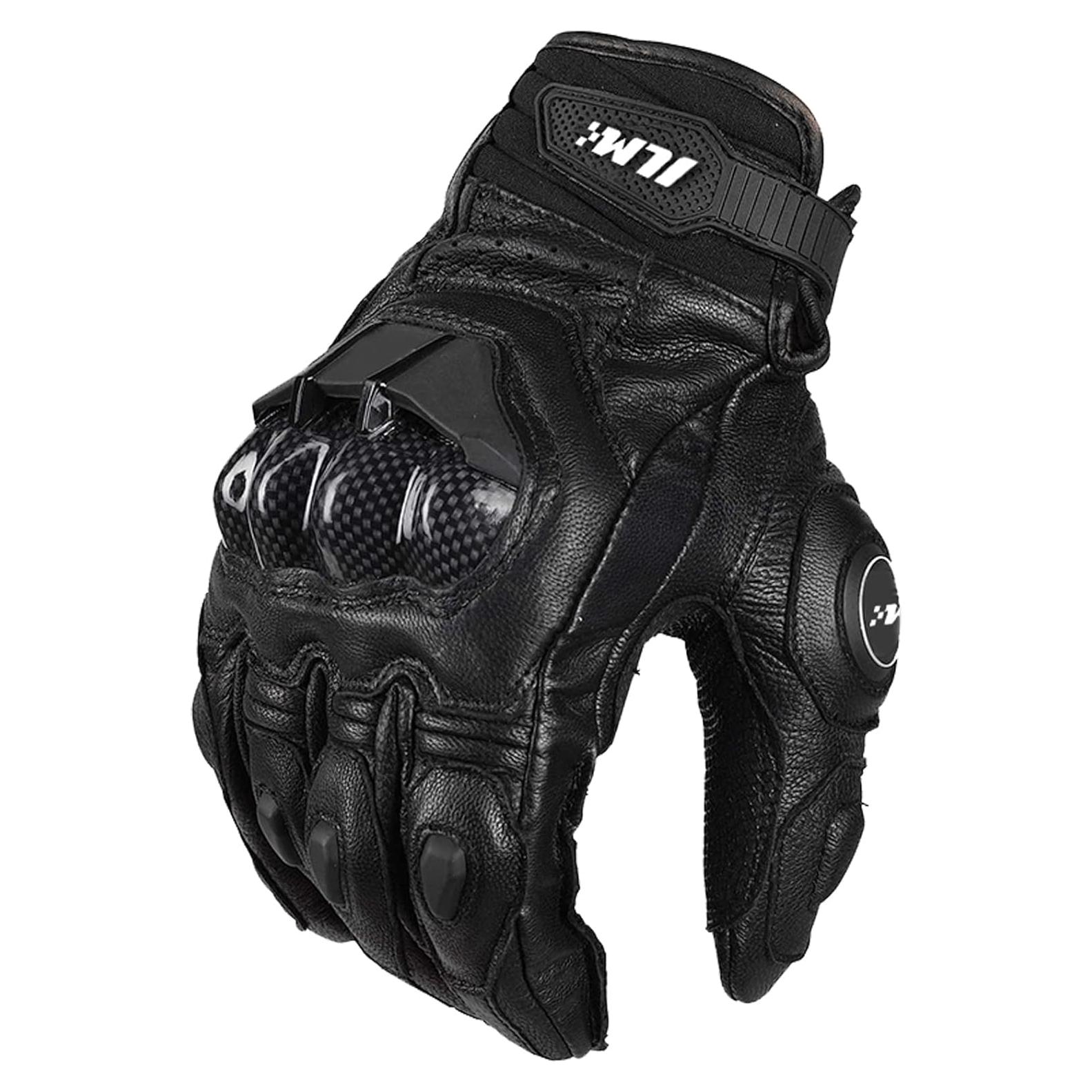 Guantes de motocicleta ILM GRC01 de cuero transpirables