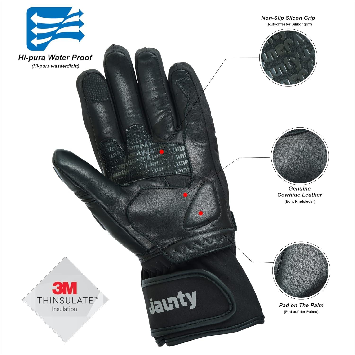 Guantes de Moto Invernales Jaunty Táctiles Impermeables