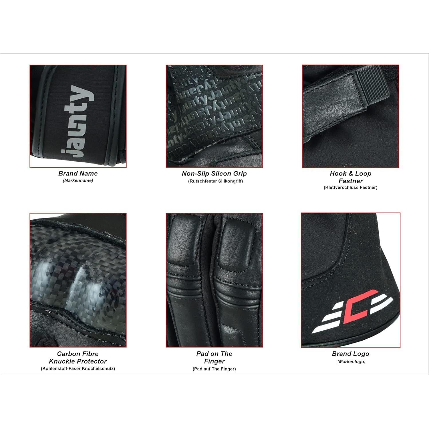 Guantes de Moto Invernales Jaunty Táctiles Impermeables