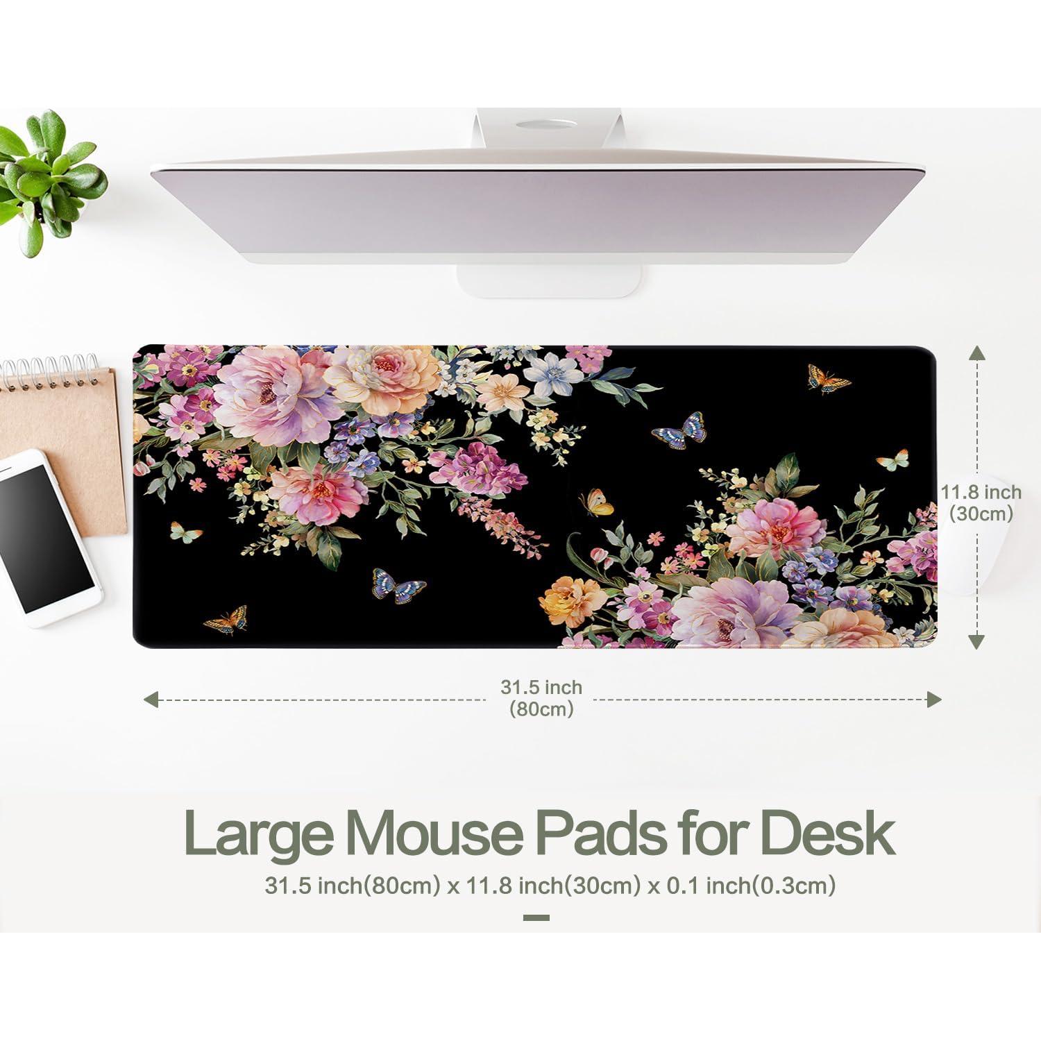 Alfombrilla de Escritorio Vimorco XL Rosa Floral 80x30cm Impermeable