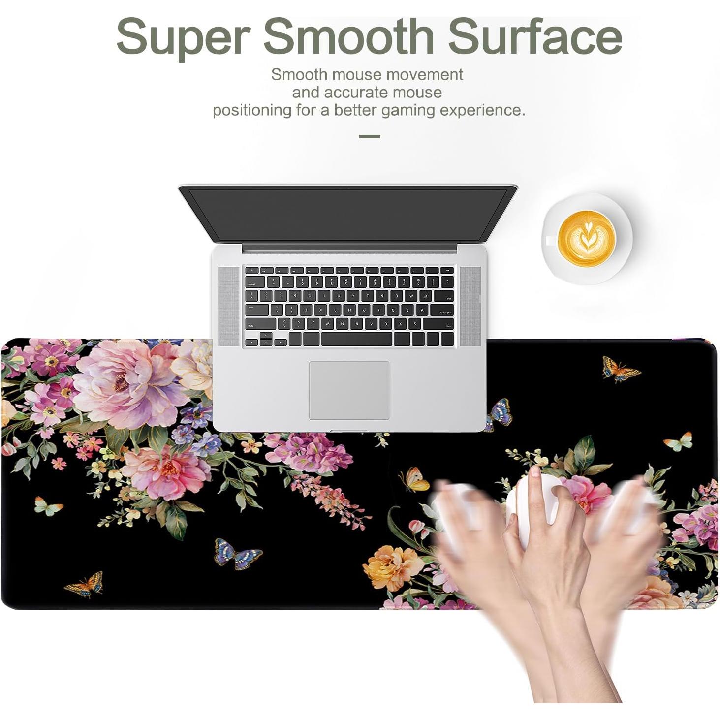 Alfombrilla de Escritorio Vimorco XL Rosa Floral 80x30cm Impermeable