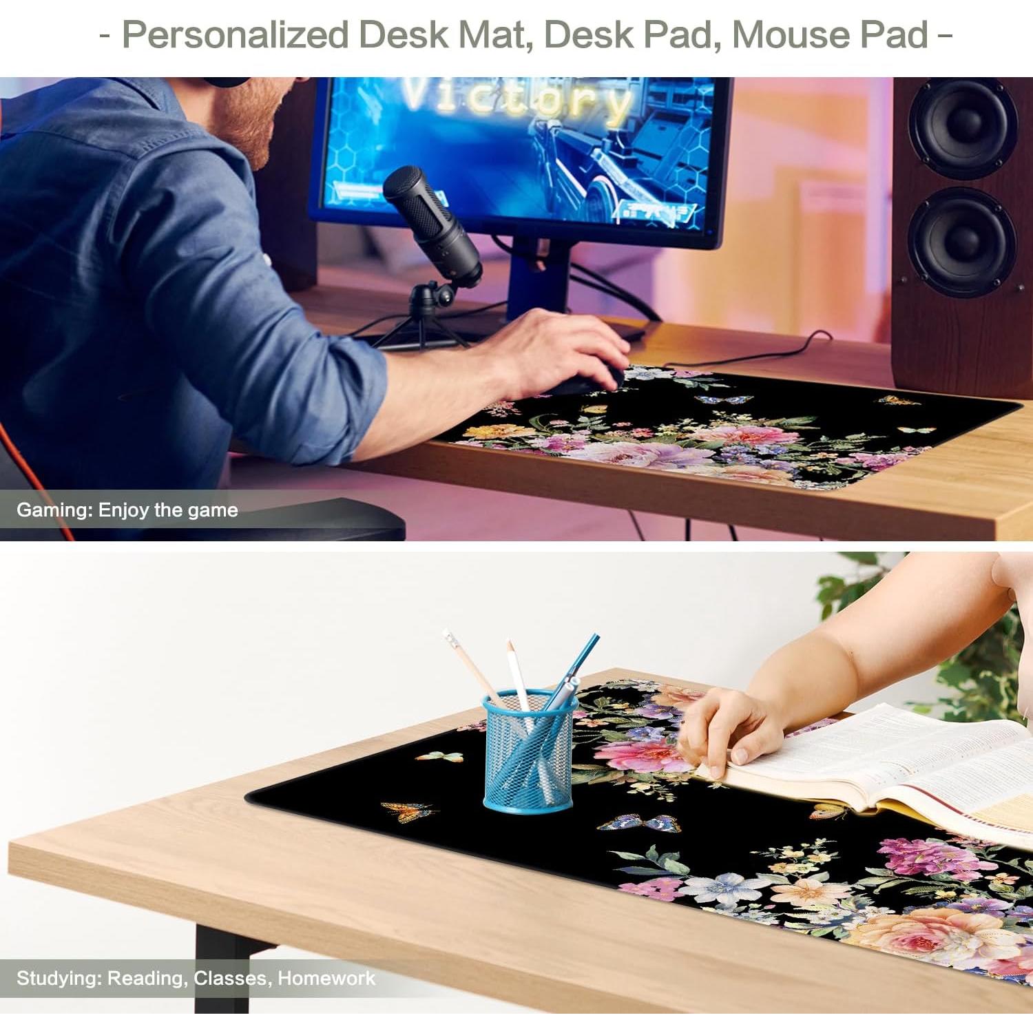 Alfombrilla de Escritorio Vimorco XL Rosa Floral 80x30cm Impermeable