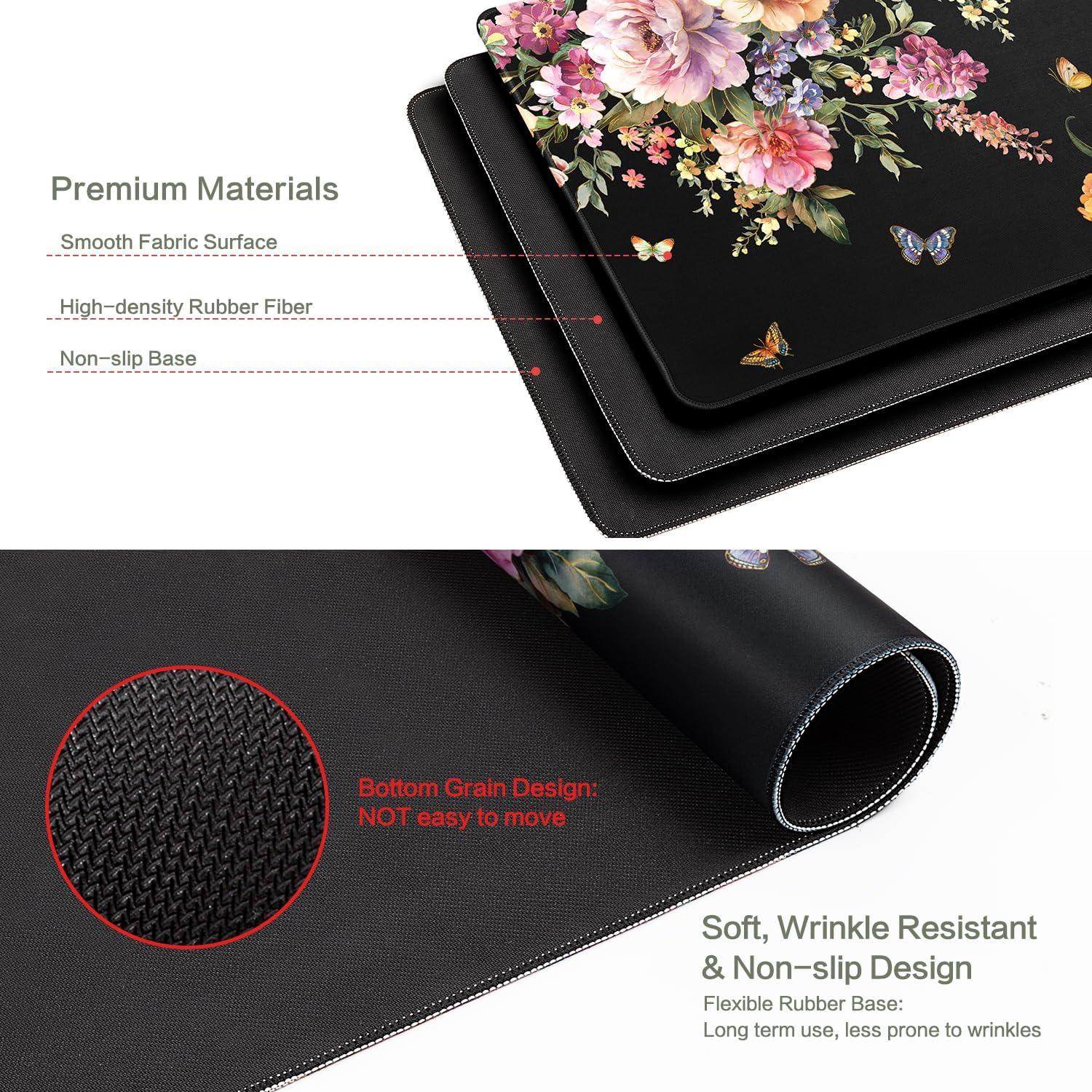 Alfombrilla de Escritorio Vimorco XL Rosa Floral 80x30cm Impermeable