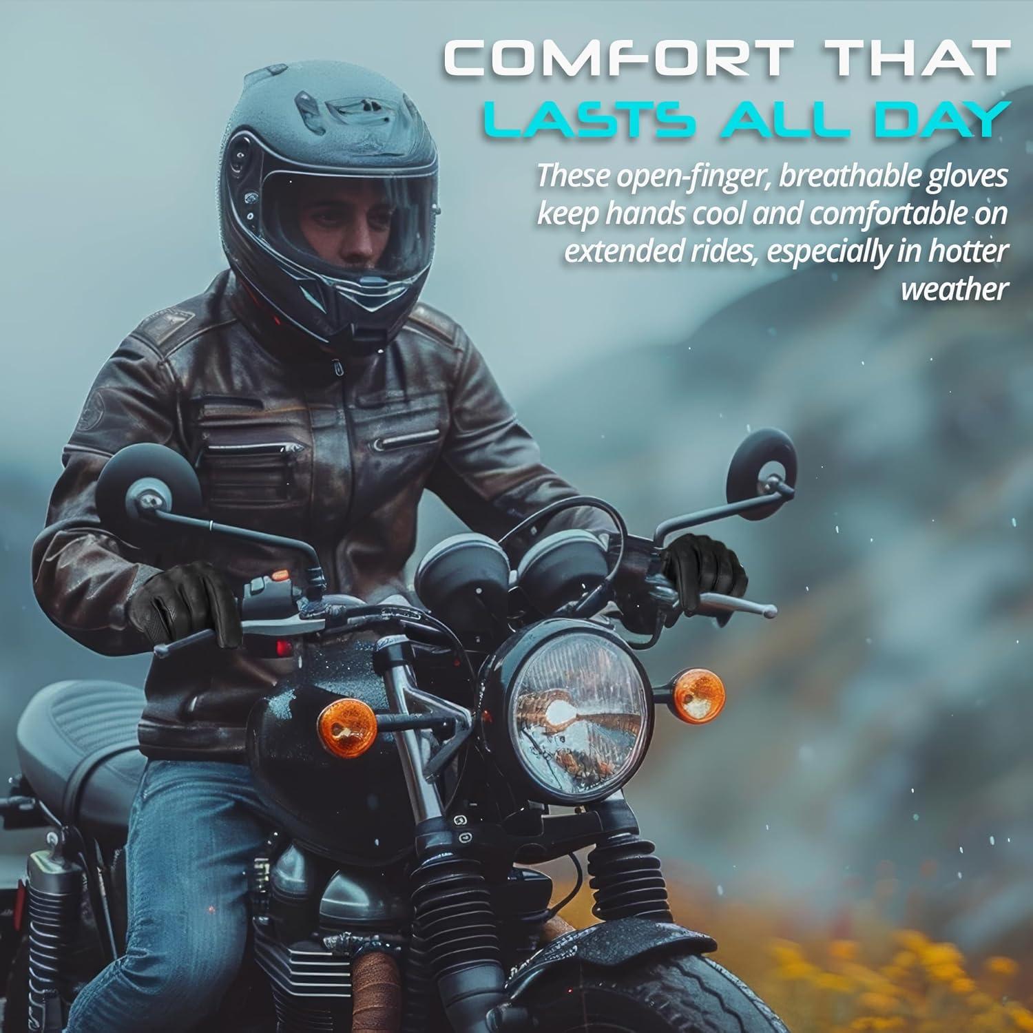 Guantes de Motocicleta de Cuero aaasportx M02 Táctiles y Antideslizantes