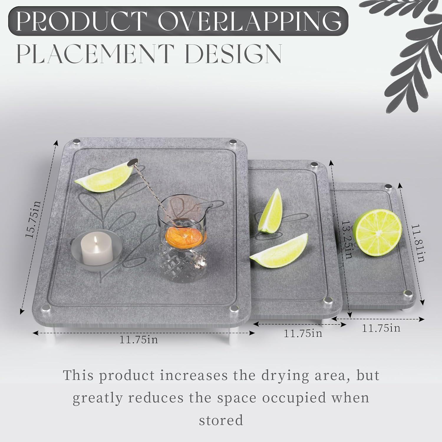 Alfombrilla de Secado de Piedra Diatomácea ENBOFID 40x30cm Gris