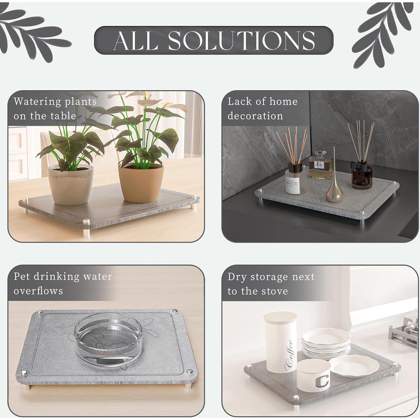 Alfombrilla de Secado de Piedra Diatomácea ENBOFID 40x30cm Gris