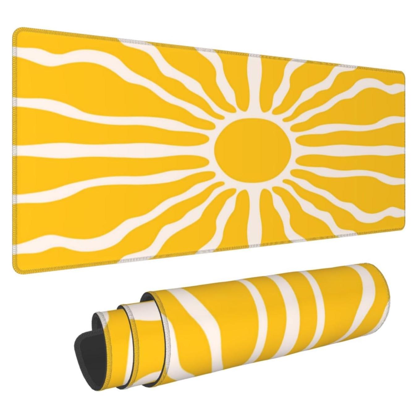 Alfombrilla de Ratón Grande GONGTAOMO Boho Amarillo 80x30 cm