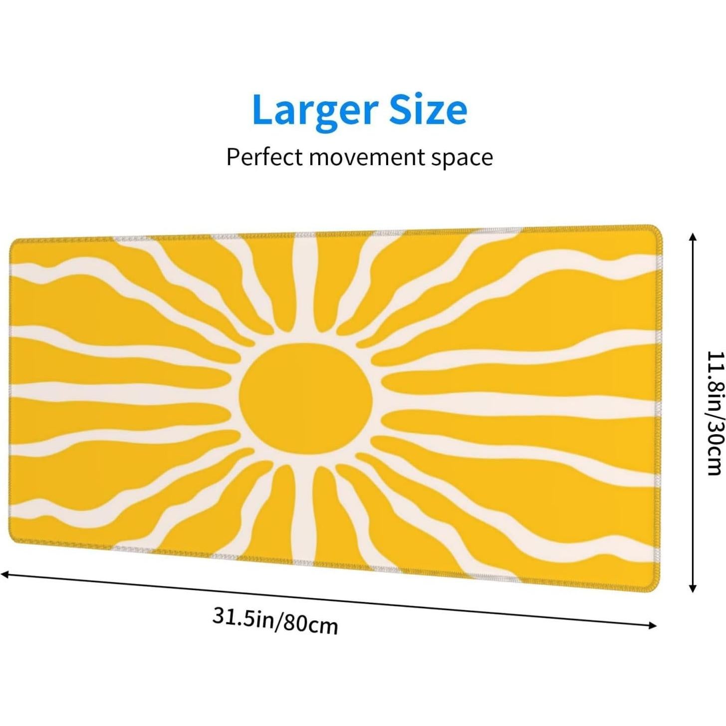 Alfombrilla de Ratón Grande GONGTAOMO Boho Amarillo 80x30 cm
