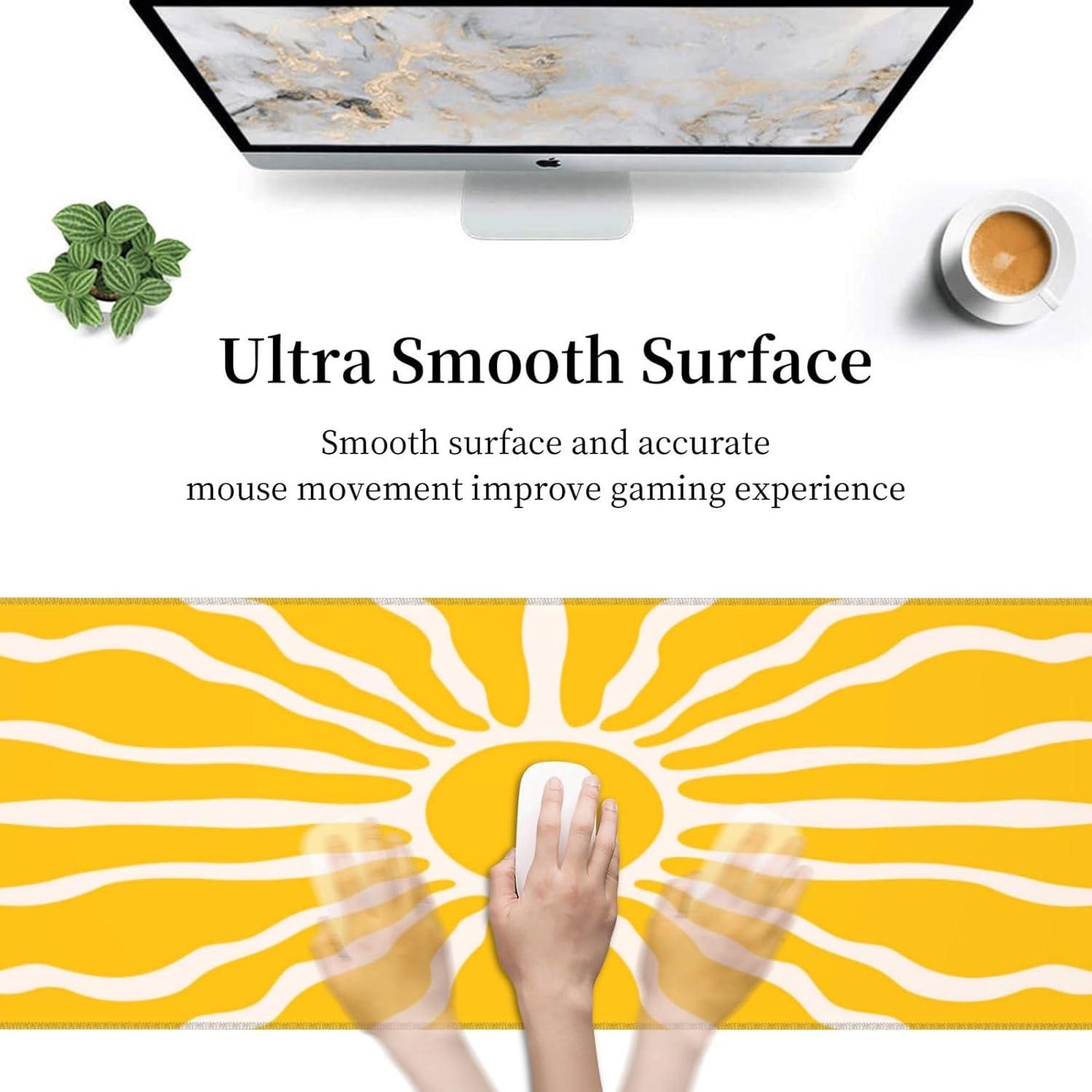 Alfombrilla de Ratón Grande GONGTAOMO Boho Amarillo 80x30 cm