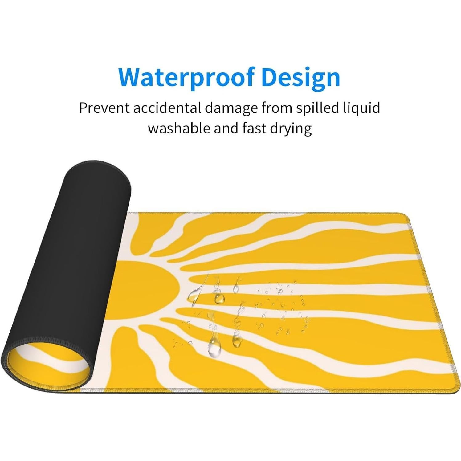 Alfombrilla de Ratón Grande GONGTAOMO Boho Amarillo 80x30 cm